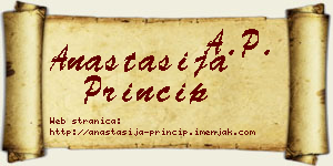 Anastasija Princip vizit kartica